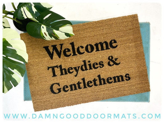 Promotional graphic for an all natural, sustainable, eco-friendly coir doormat made by Damn GoodDoormats