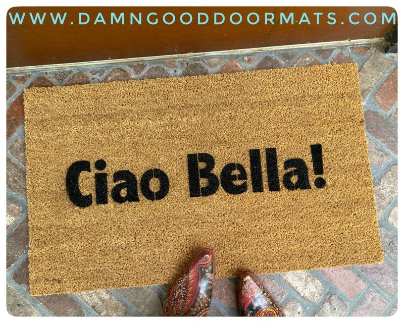 Promotional graphic for an all natural, sustainable, eco-friendly coir doormat made by Damn GoodDoormats