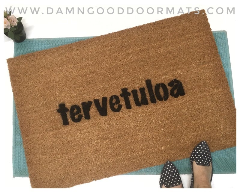 finnish tervetuloa welcome doormat doormatt new house gift