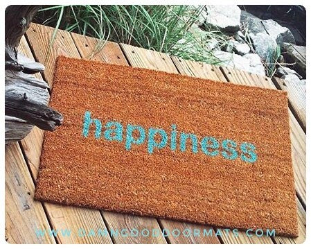 Promotional graphic for an all natural, sustainable, eco-friendly coir doormat made by Damn GoodDoormats