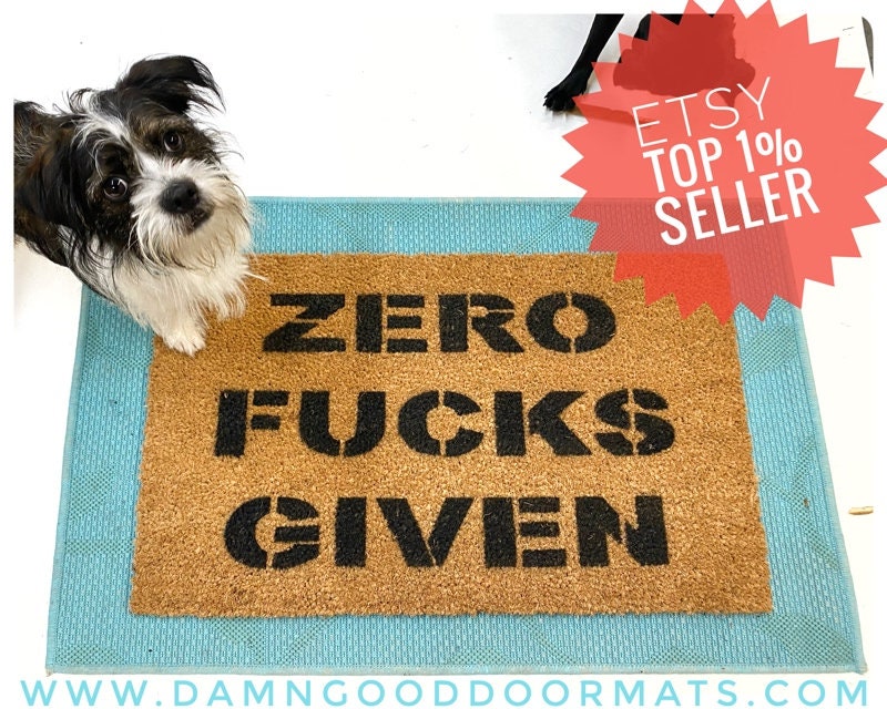 Promotional graphic for an all natural, sustainable, eco-friendly coir doormat made by Damn GoodDoormats