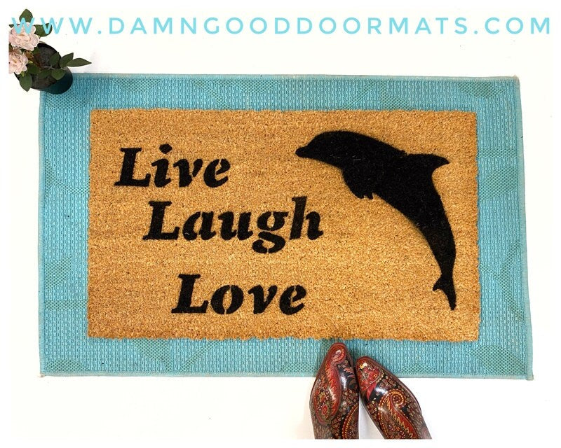 Promotional graphic for an all natural, sustainable, eco-friendly coir doormat made by Damn GoodDoormats