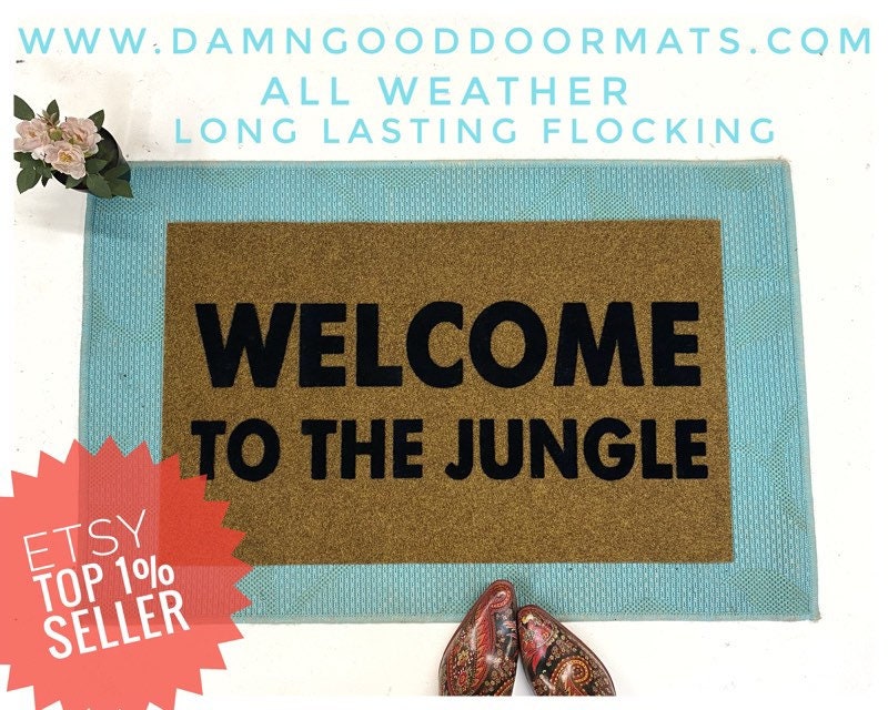 Welcome to The Jungle Funny Doormat Guns n Roses jungle boyfriend gift porch decor doormatt new house gift