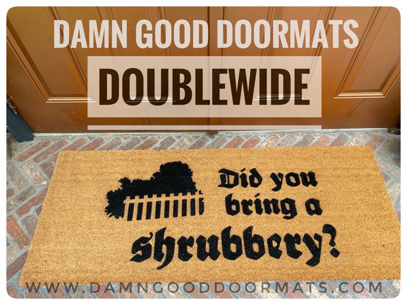 Promotional graphic for an all natural, sustainable, eco-friendly coir doormat made by Damn GoodDoormats