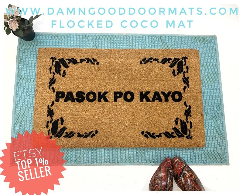 Promotional graphic for an all natural, sustainable, eco-friendly coir doormat made by Damn GoodDoormats