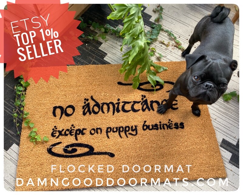 Promotional graphic for an all natural, sustainable, eco-friendly coir doormat made by Damn GoodDoormats