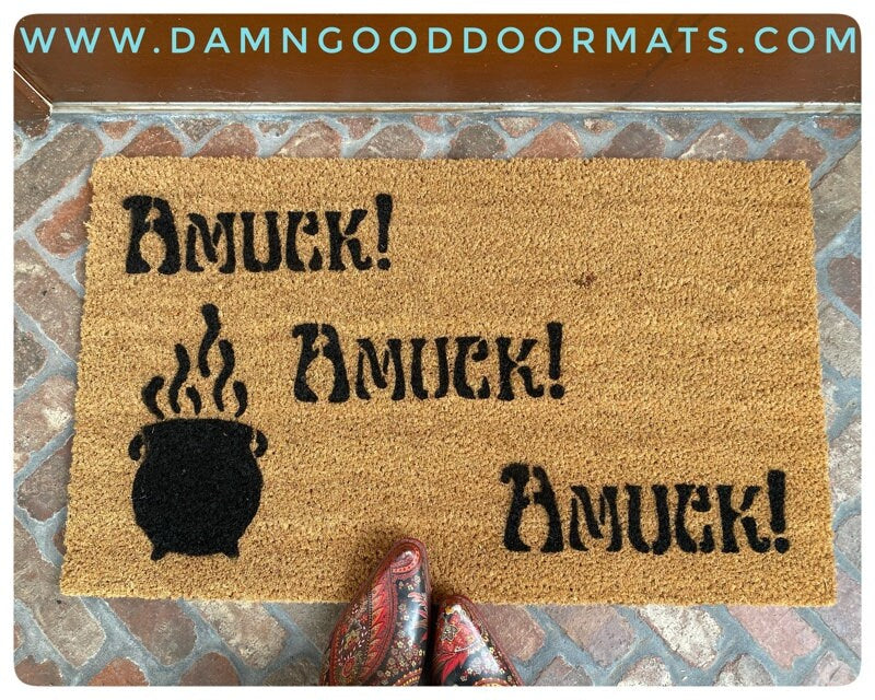 Promotional graphic for an all natural, sustainable, eco-friendly coir doormat made by Damn GoodDoormats