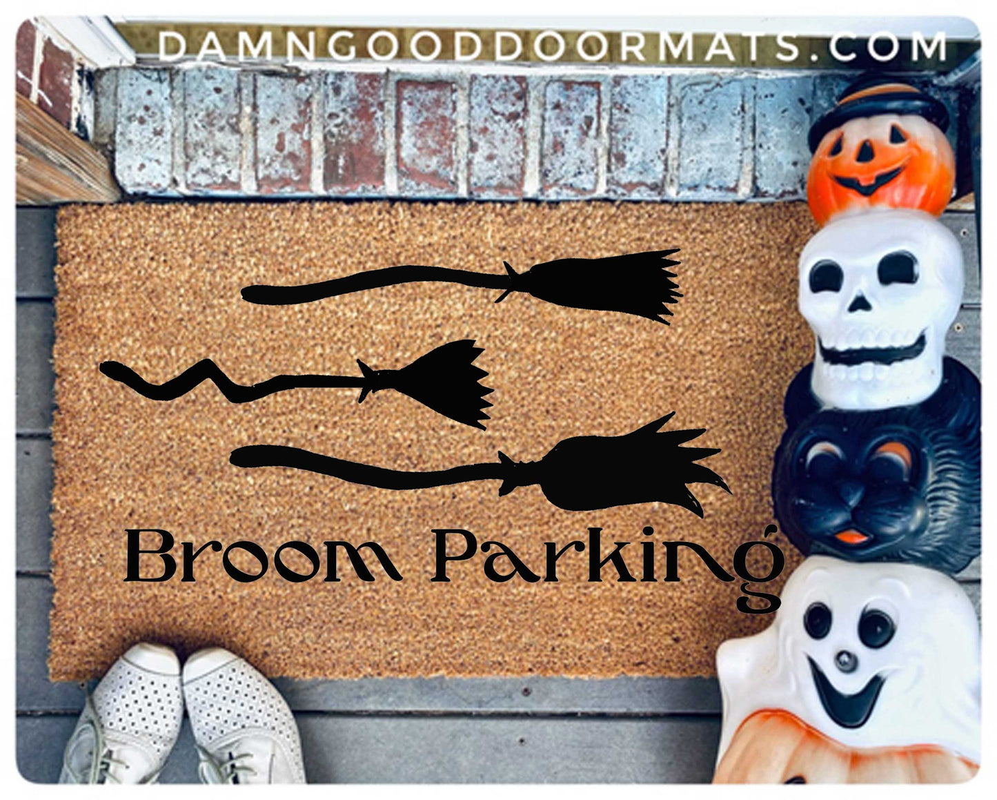 Promotional graphic for an all natural, sustainable, eco-friendly coir doormat made by Damn GoodDoormats