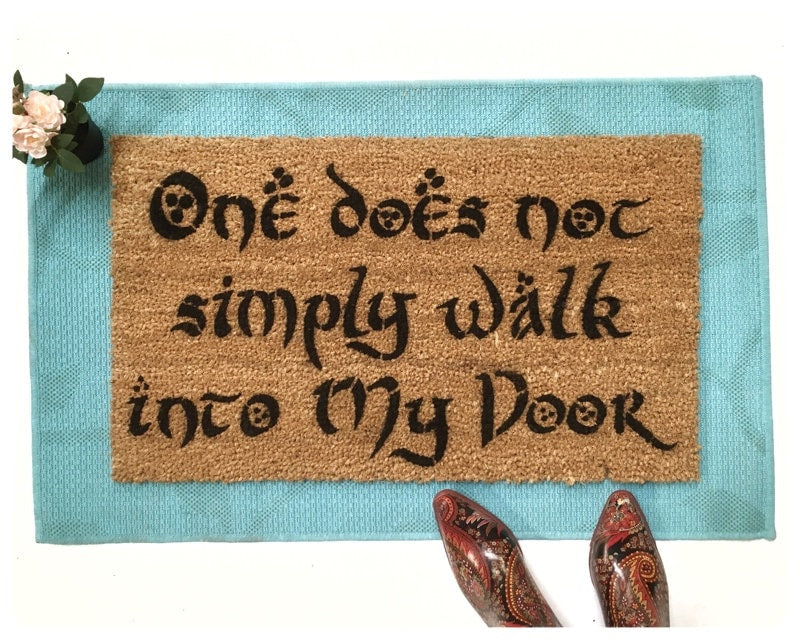 Promotional graphic for an all natural, sustainable, eco-friendly coir doormat made by Damn GoodDoormats