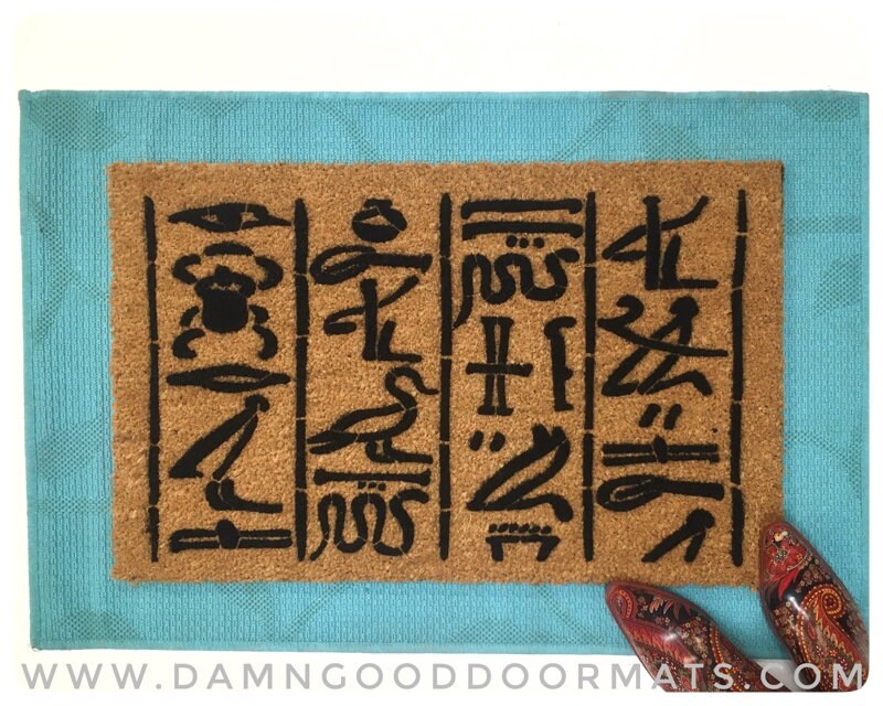 Promotional graphic for an all natural, sustainable, eco-friendly coir doormat made by Damn GoodDoormats