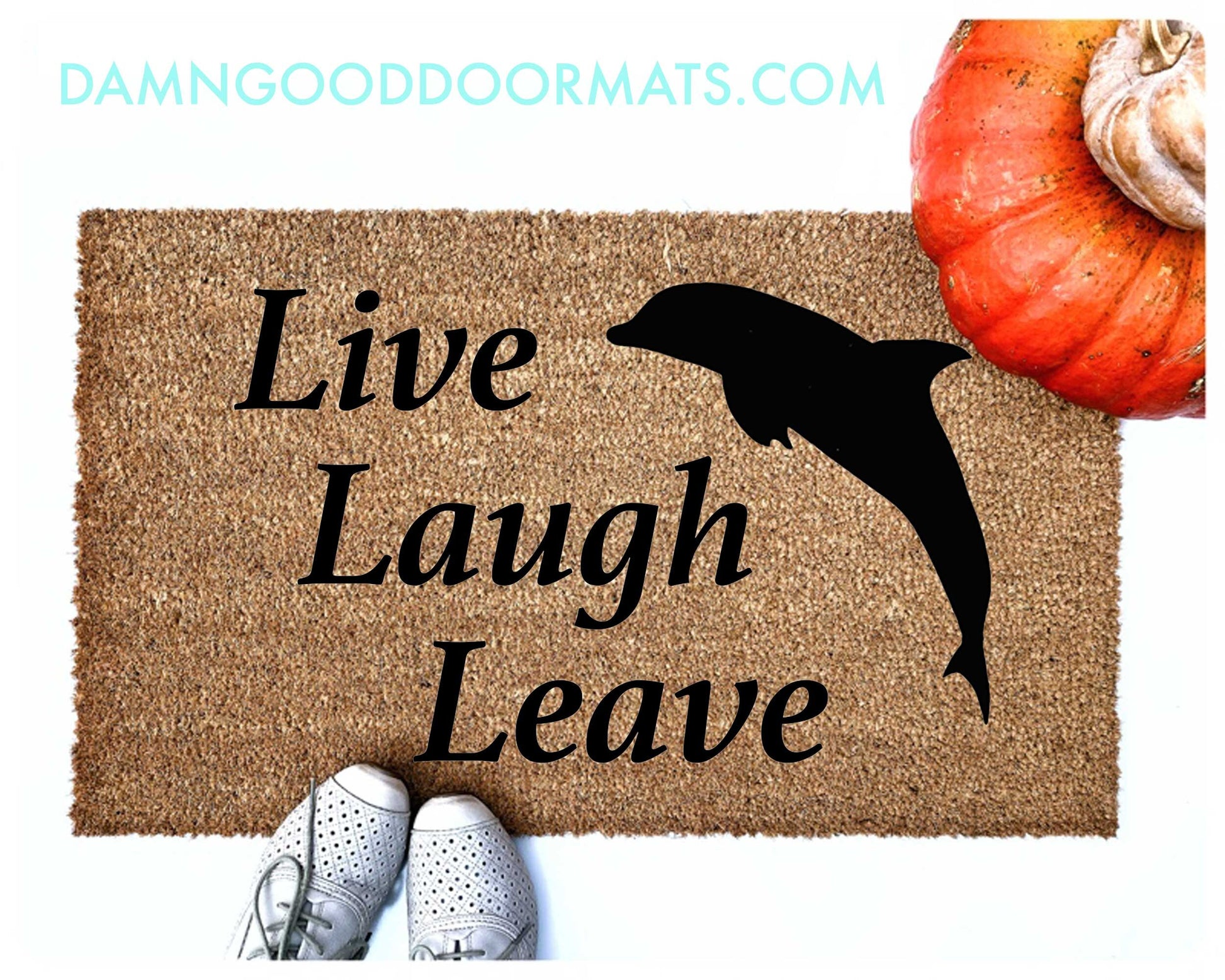 Promotional graphic for an all natural, sustainable, eco-friendly coir doormat made by Damn GoodDoormats