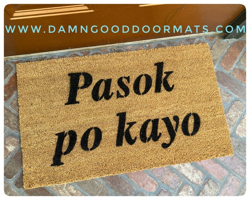 Promotional graphic for an all natural, sustainable, eco-friendly coir doormat made by Damn GoodDoormats