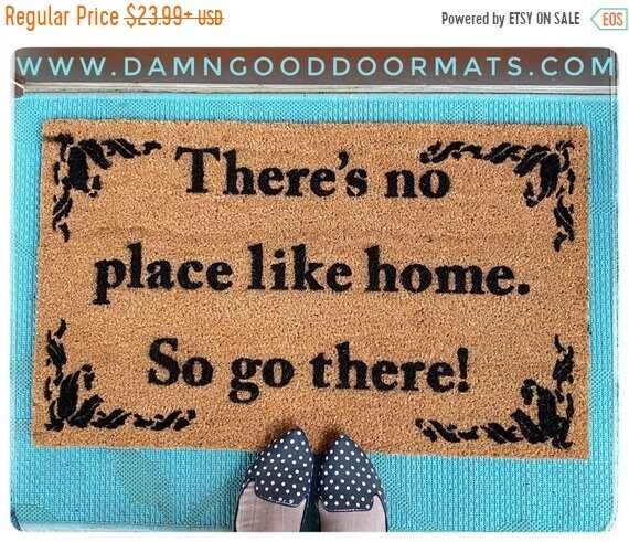 Promotional graphic for an all natural, sustainable, eco-friendly coir doormat made by Damn GoodDoormats