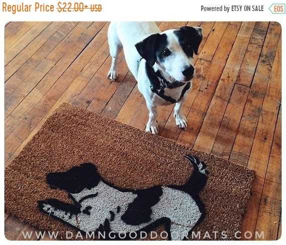 Promotional graphic for an all natural, sustainable, eco-friendly coir doormat made by Damn GoodDoormats