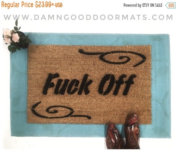 Promotional graphic for an all natural, sustainable, eco-friendly coir doormat made by Damn GoodDoormats