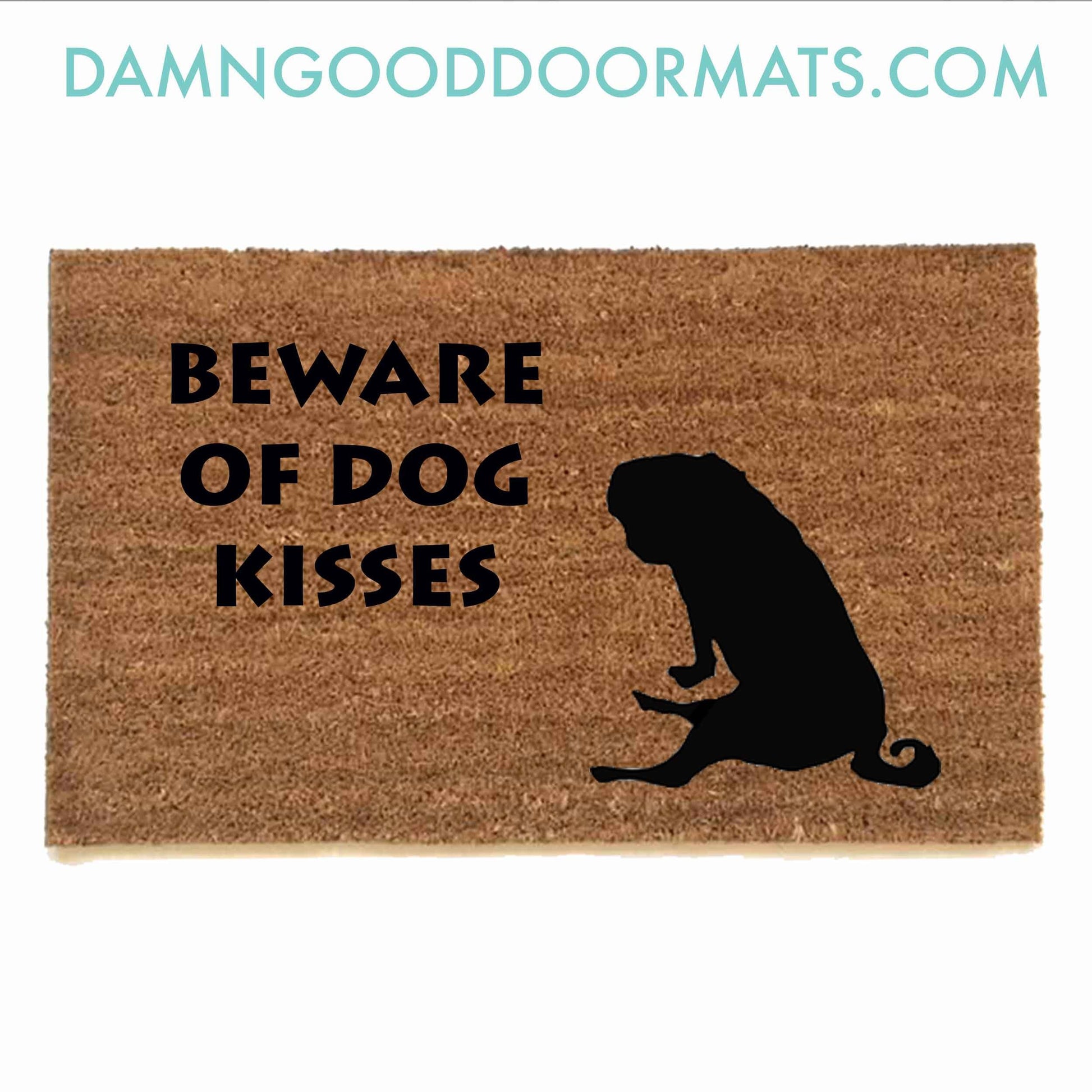 Promotional graphic for an all natural, sustainable, eco-friendly coir doormat made by Damn GoodDoormats