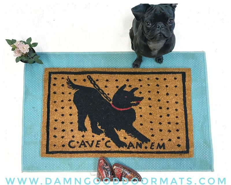 Promotional graphic for an all natural, sustainable, eco-friendly coir doormat made by Damn GoodDoormats