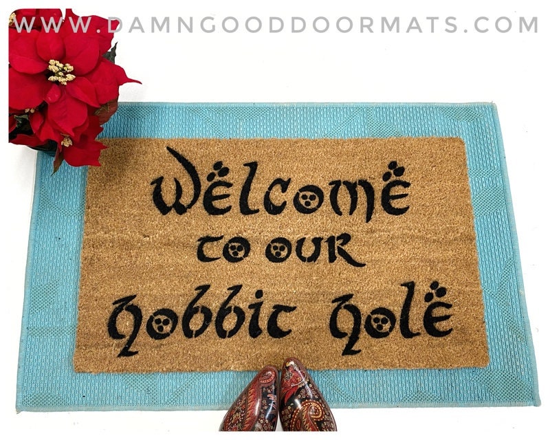 Promotional graphic for an all natural, sustainable, eco-friendly coir doormat made by Damn GoodDoormats