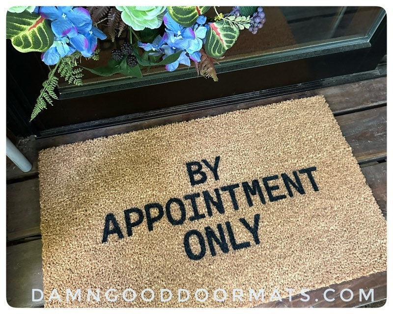 Promotional graphic for an all natural, sustainable, eco-friendly coir doormat made by Damn GoodDoormats