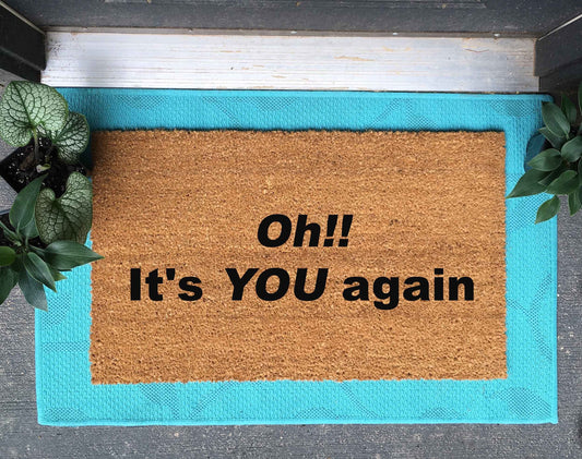 Promotional graphic for an all natural, sustainable, eco-friendly coir doormat made by Damn GoodDoormats