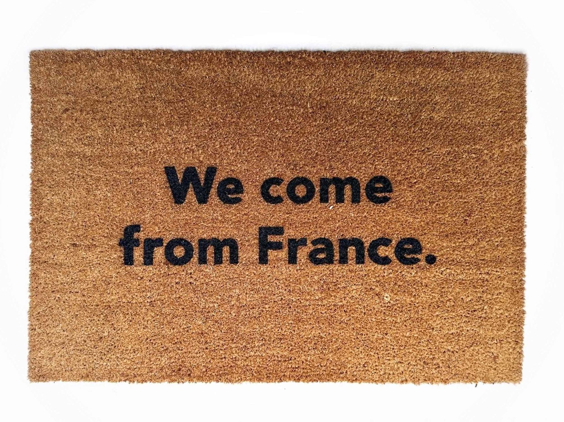 Promotional graphic for an all natural, sustainable, eco-friendly coir doormat made by Damn GoodDoormats