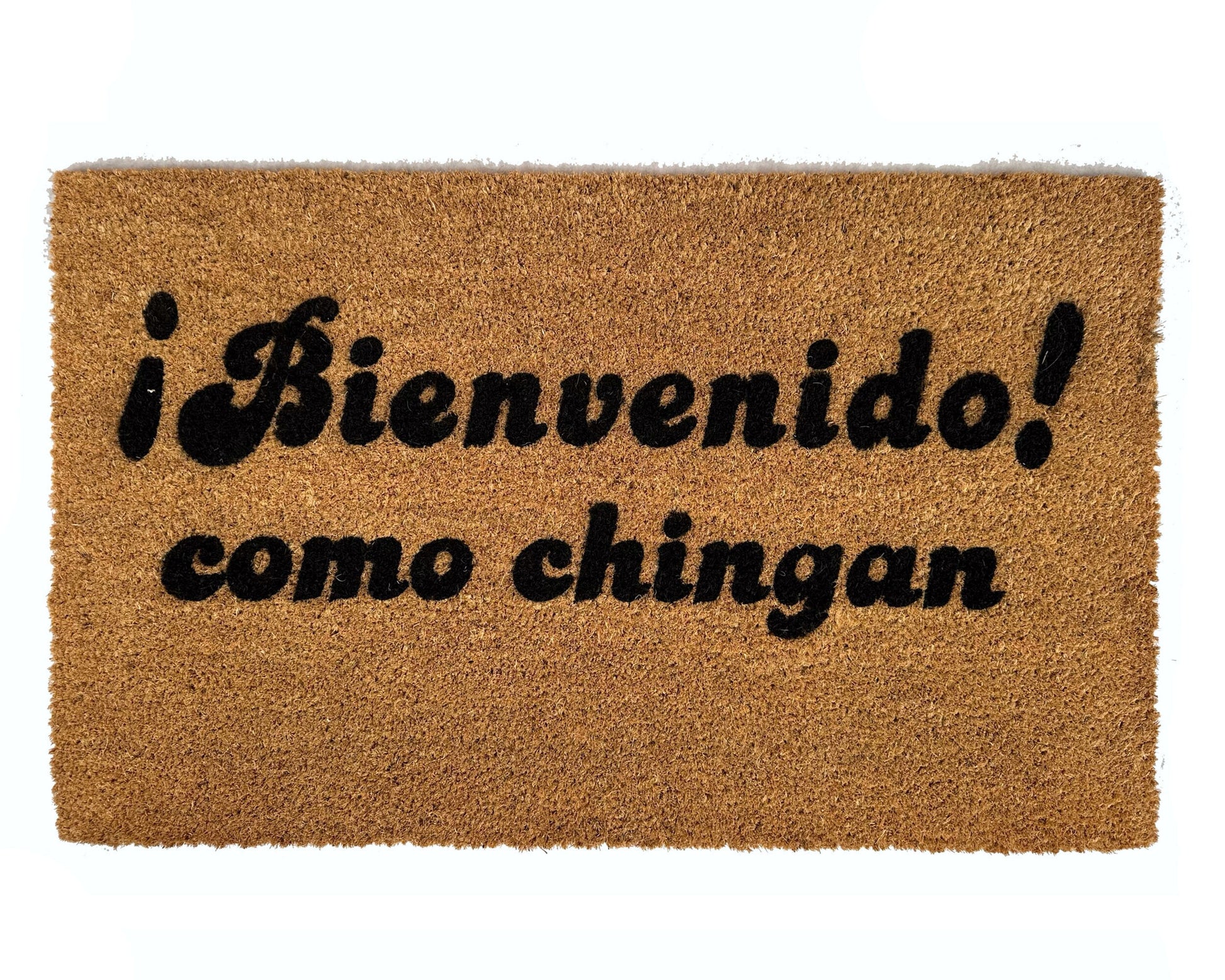 Promotional graphic for an all natural, sustainable, eco-friendly coir doormat made by Damn GoodDoormats