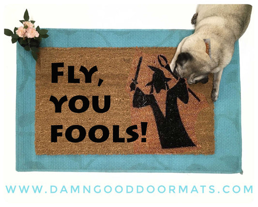 Promotional graphic for an all natural, sustainable, eco-friendly coir doormat made by Damn GoodDoormats