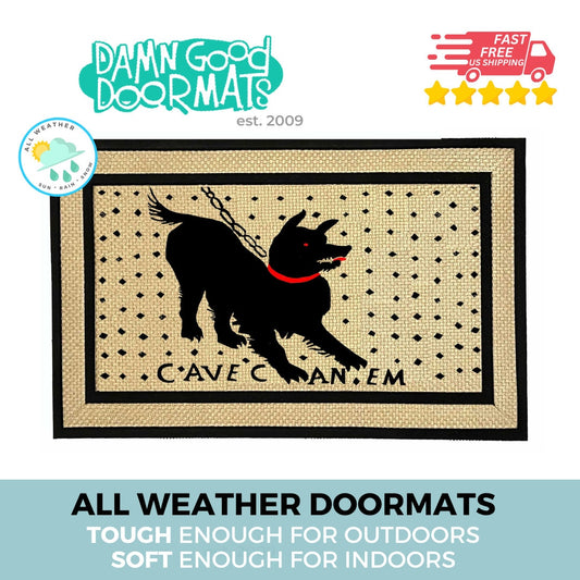 Promotional graphic for an all natural, sustainable, eco-friendly coir doormat made by Damn GoodDoormats