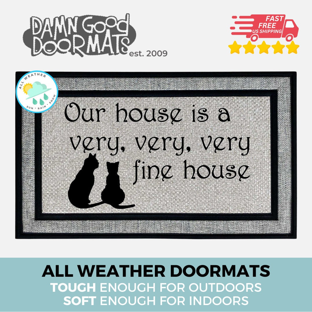 Promotional graphic for an all natural, sustainable, eco-friendly coir doormat made by Damn GoodDoormats