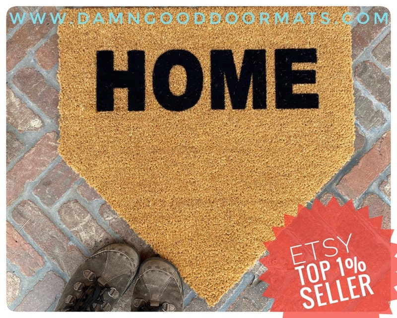 Baseball diamond Home Plate doormat outdoor housewarming gift sports fan doormatt new house gift