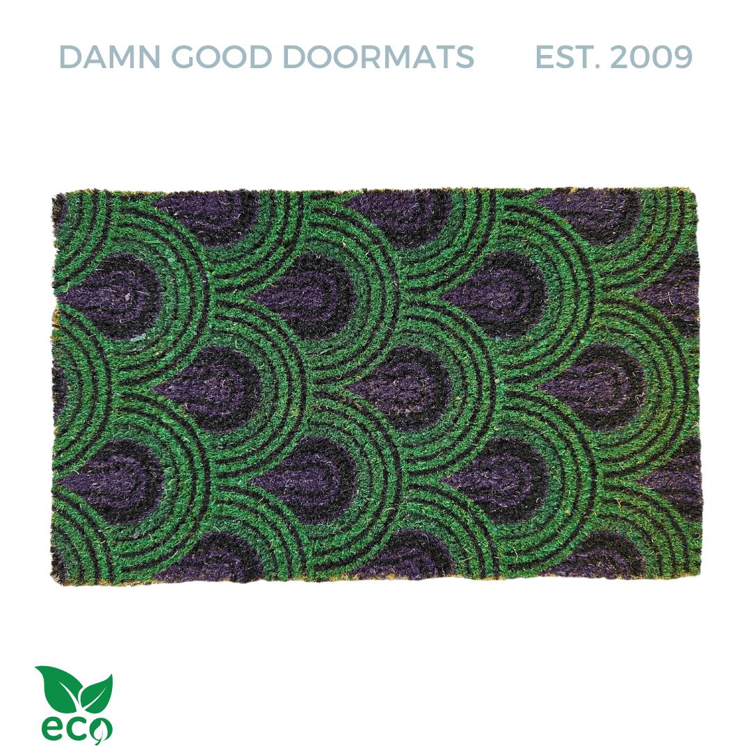 Purple Green Overlook Hotel wallpaper doormat | The SHining Film fan gift | Damn Good Doormats new house gift