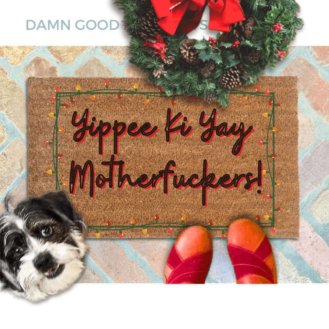 Die Hard Yippee Ki Yay Motherfucker doormat | Outdoor Christmas doormat |funny rude door mat | sarcastic gift | outdoor coir oversized large