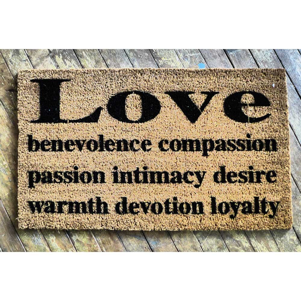 love definition cute sweet doormat mantra loyalty eco friendly housewarming wedding anniversary door mat handpainted doormatt new house gift