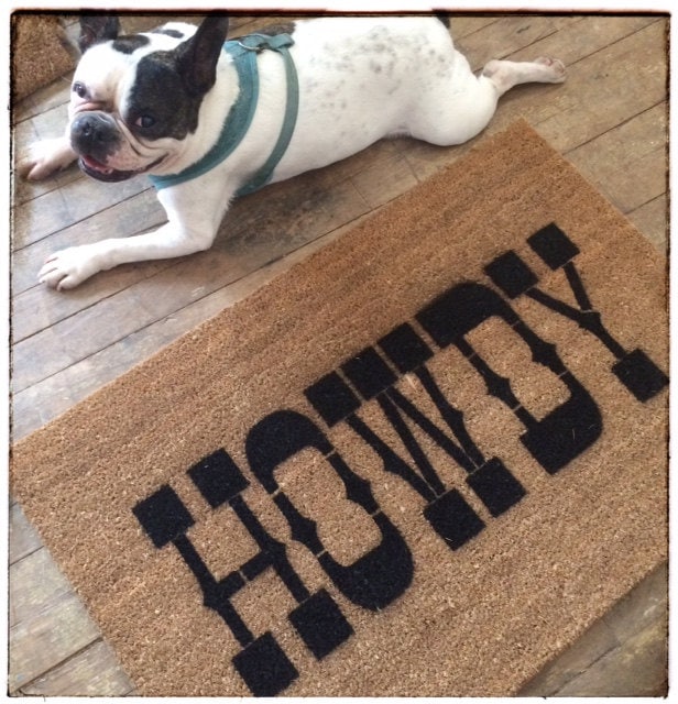 Promotional graphic for an all natural, sustainable, eco-friendly coir doormat made by Damn GoodDoormats