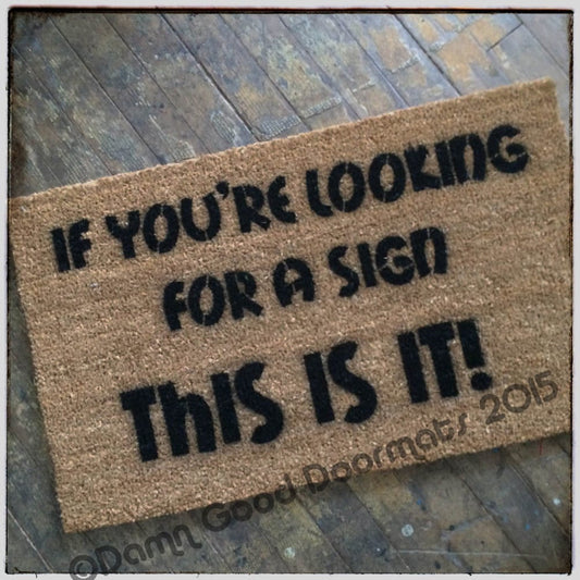 Promotional graphic for an all natural, sustainable, eco-friendly coir doormat made by Damn GoodDoormats