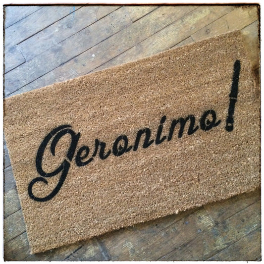 Geronimo Dr Who doormat Whovian Matt Smith 11th doctor geekery fan art doormat geek stuff boyfriend gift doormatt new house gift